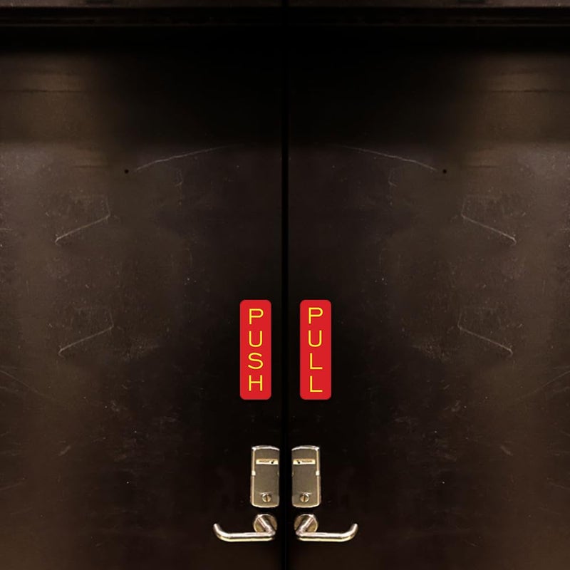 All Quality Basic Vertical Push Pull Door Sign (Black) - Small - Image 3
